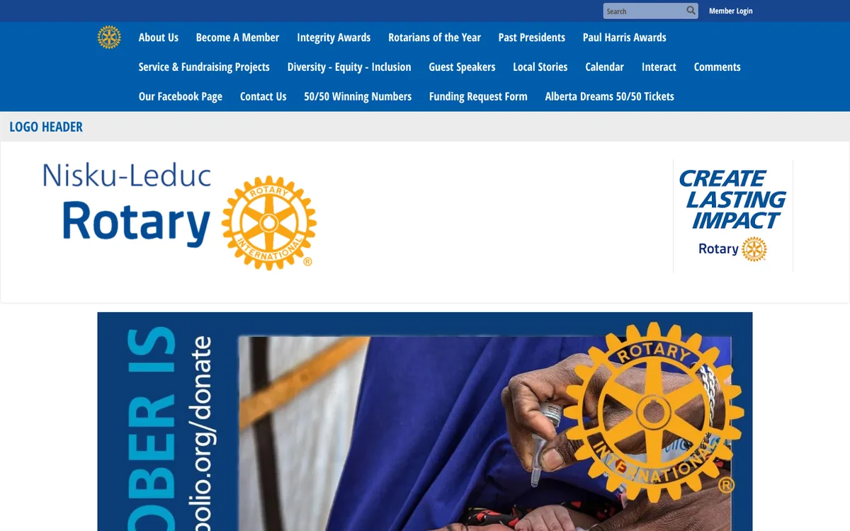 Rotary Club of Nisku-Leduc club website homepage